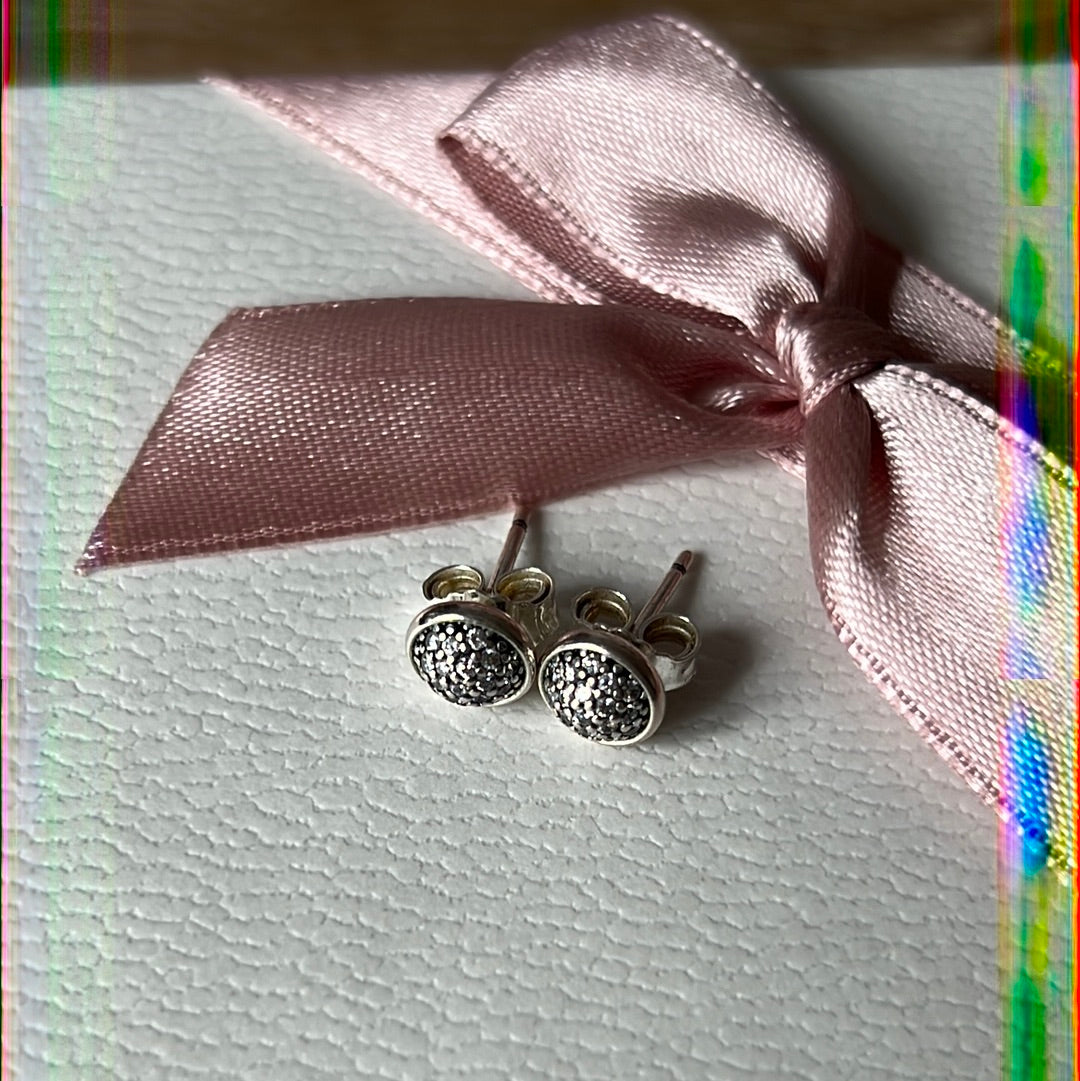 Genuine Pandora Pave Circle Earrings