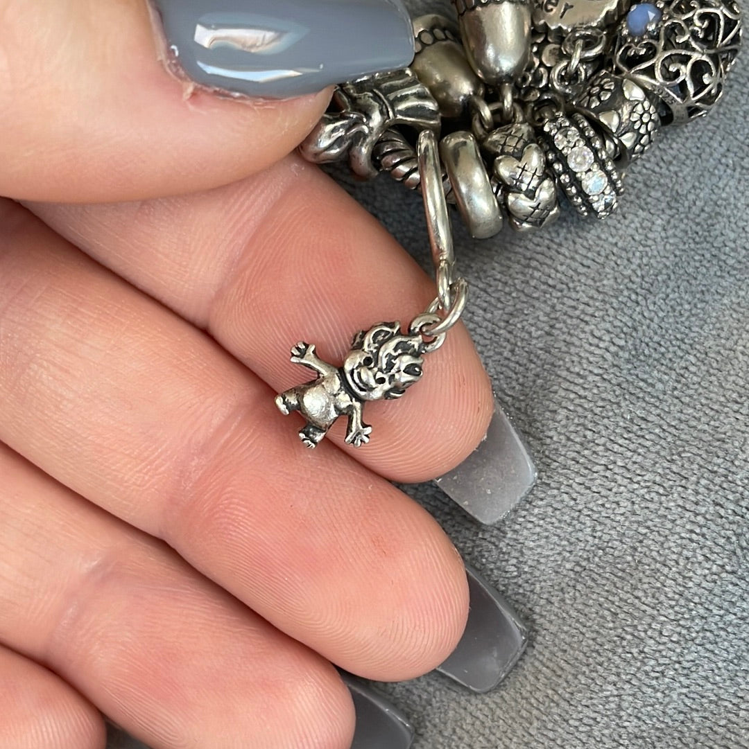 Sterling Silver Troll Dangle Charm CUTE