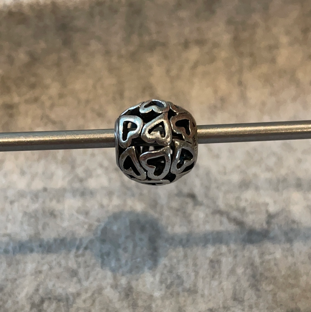 Genuine Chamilia Love Heart Open Work Charm