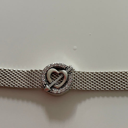 Genuine Pandora Sparkle Heart with Arrow CZ Reflexions Charm Clip