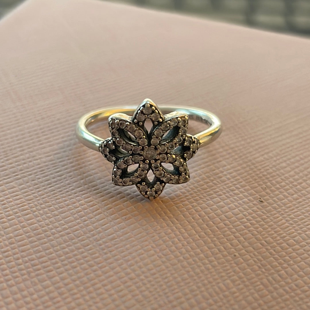 Genuine Pandora Openwork Pave Ring Size 56