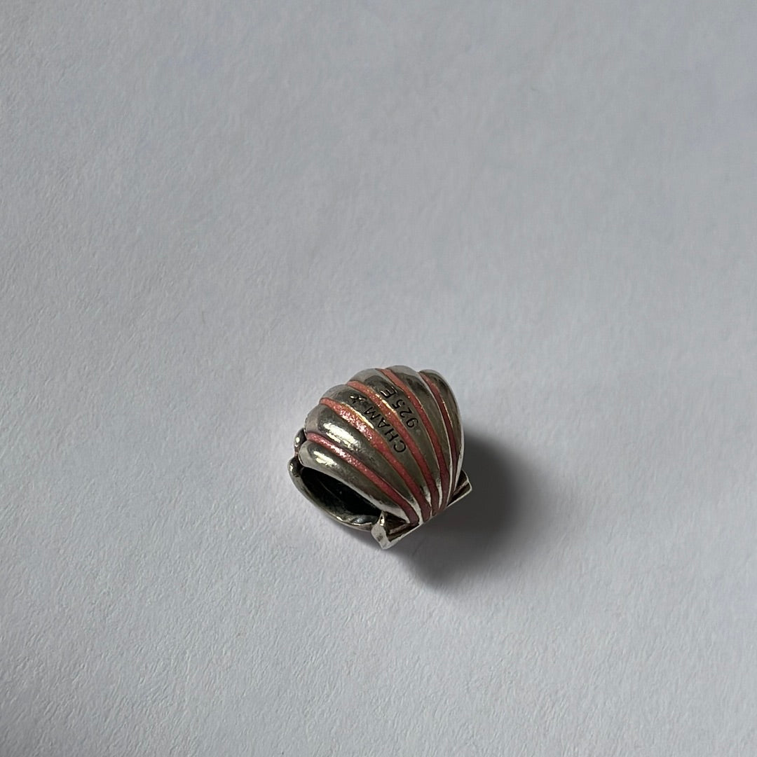 Genuine Chamilia Pink Enamel Sea Shell CZ Charm
