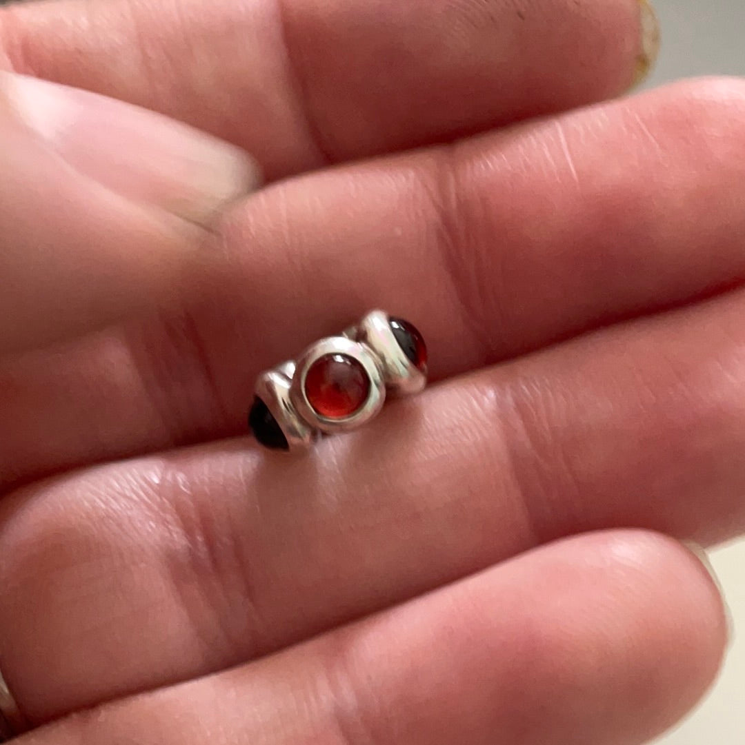 Genuine Pandora Ruby/ Garnet Red Stone Spacer Cabochon