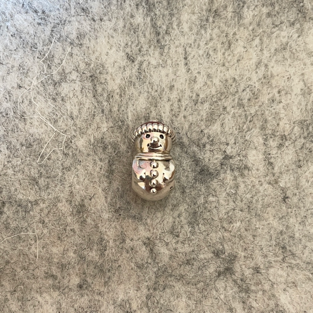 Genuine Pandora Snowman Christmas Enamel Red Hat Charm