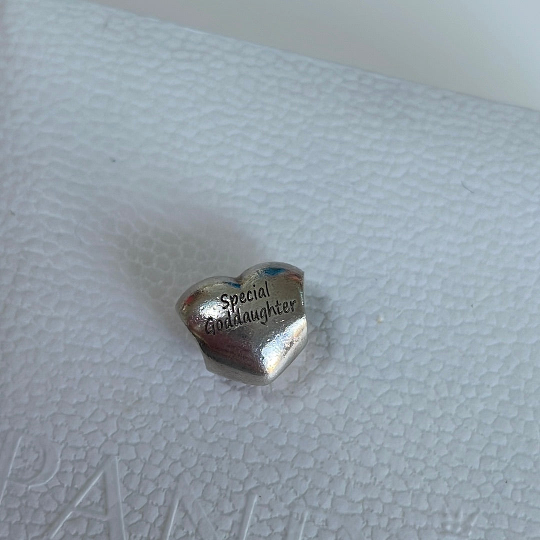 Genuine Pandora Special Goddaughter Puffed Heart