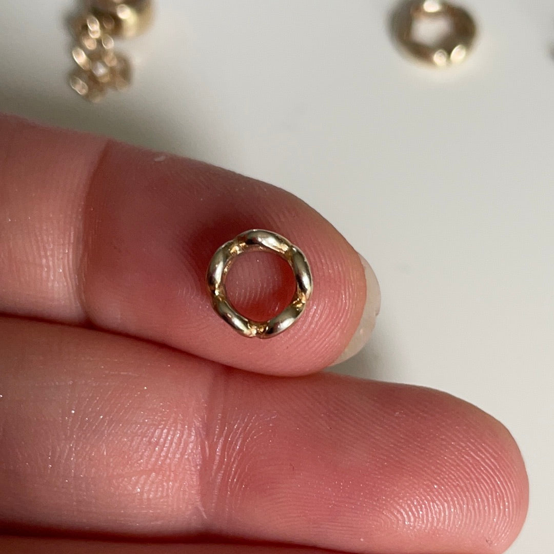 Genuine Pandora Solid 14ct Gold Circle Link Openwork Spacer Charm HTF