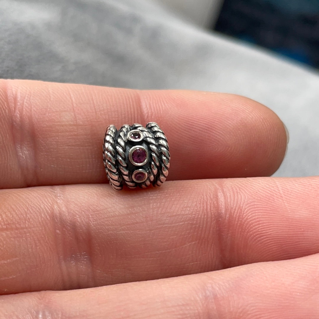 Genuine Pandora Rare HTF Hidden Romance Rhodolite Charm