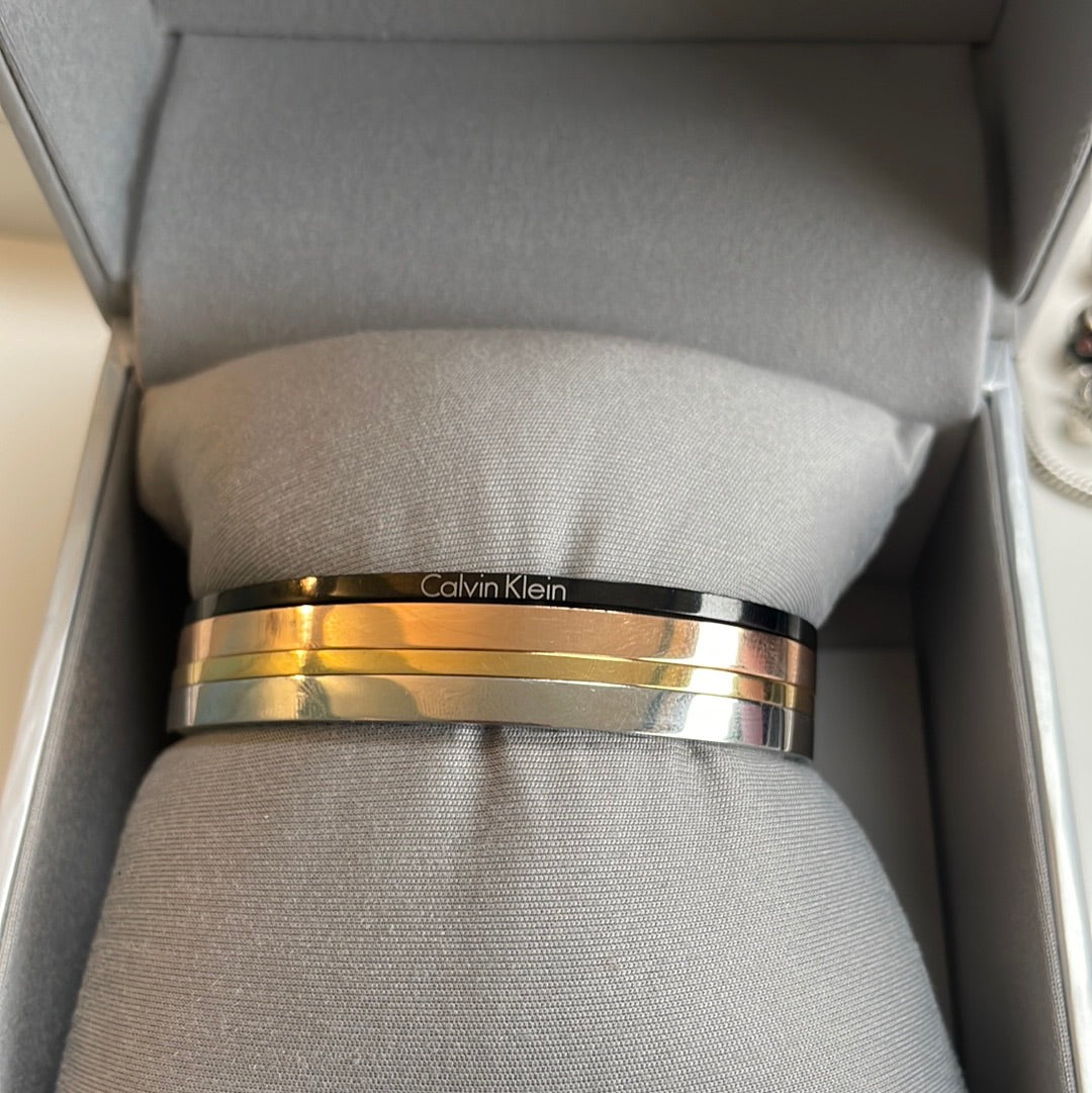Genuine Calvin Klein 4 x Bangle Set with Box Size Small