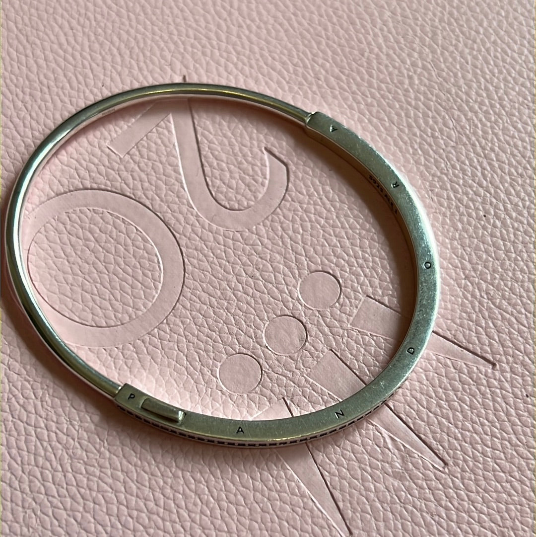 Genuine Pandora Signature I-D Pave Bangle Size 2