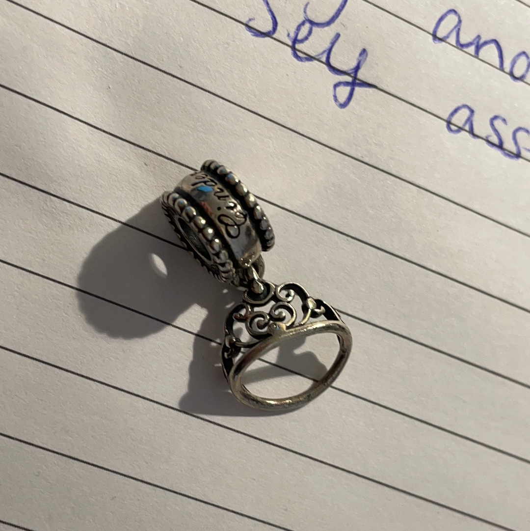 Genuine Pandora Cinderella Crown Tiara Disney Princess Dangle