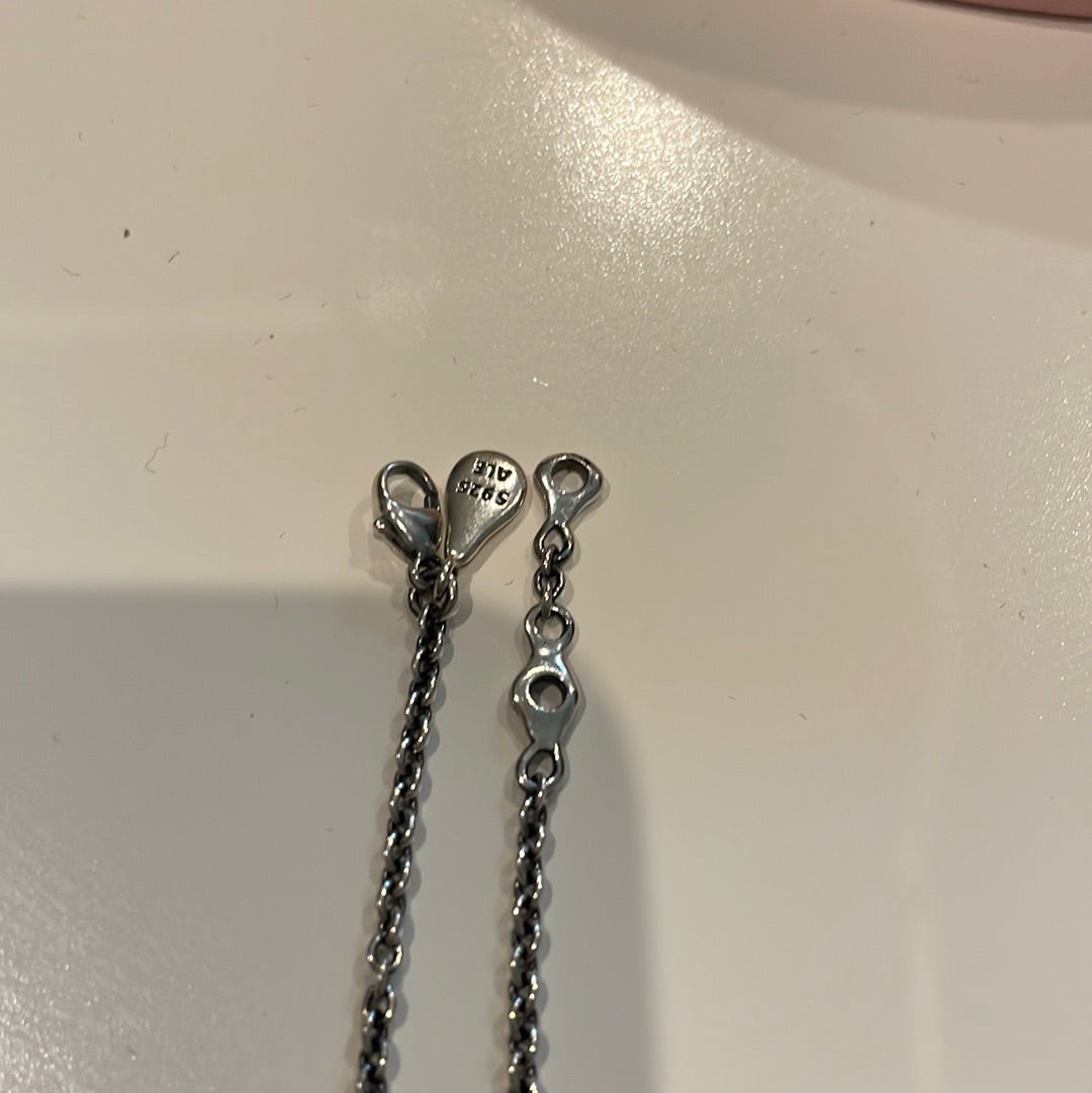 Genuine Pandora Pave Openwork Heart Dainty Adjustable Bracelet Max Extension