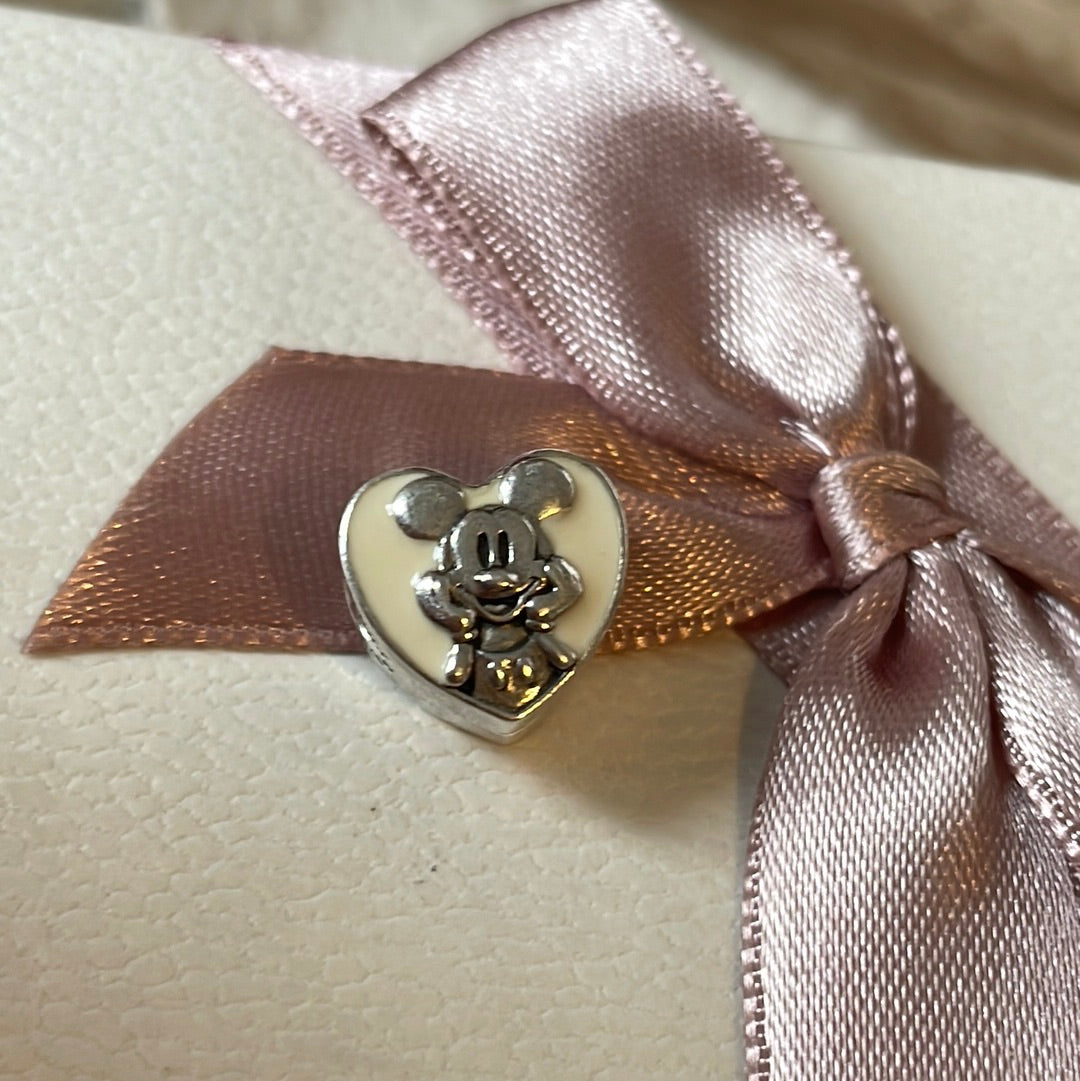 Genuine Pandora Disney Mickey Mouse White Clip Enamel