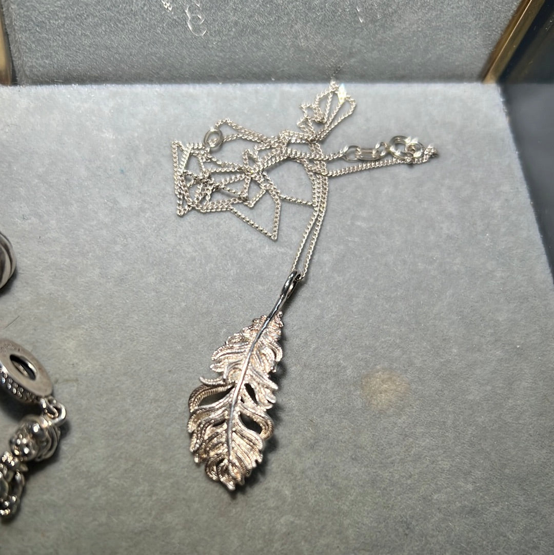 Genuine Thomas Sabo Sterling Silver Feather Angel Wing Necklace With 46cm Chain