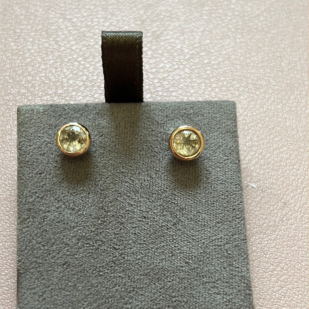 Genuine Glogau Sterling Silver and Gold Celebration CZ Earrings in Box