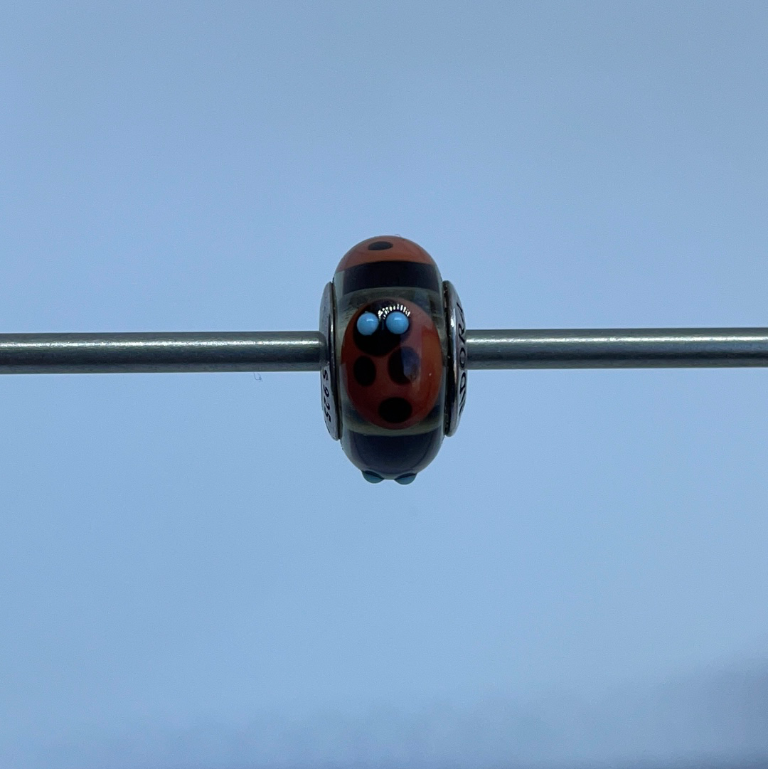 Genuine Pandora Red Ladybird Red Murano Glass Charm