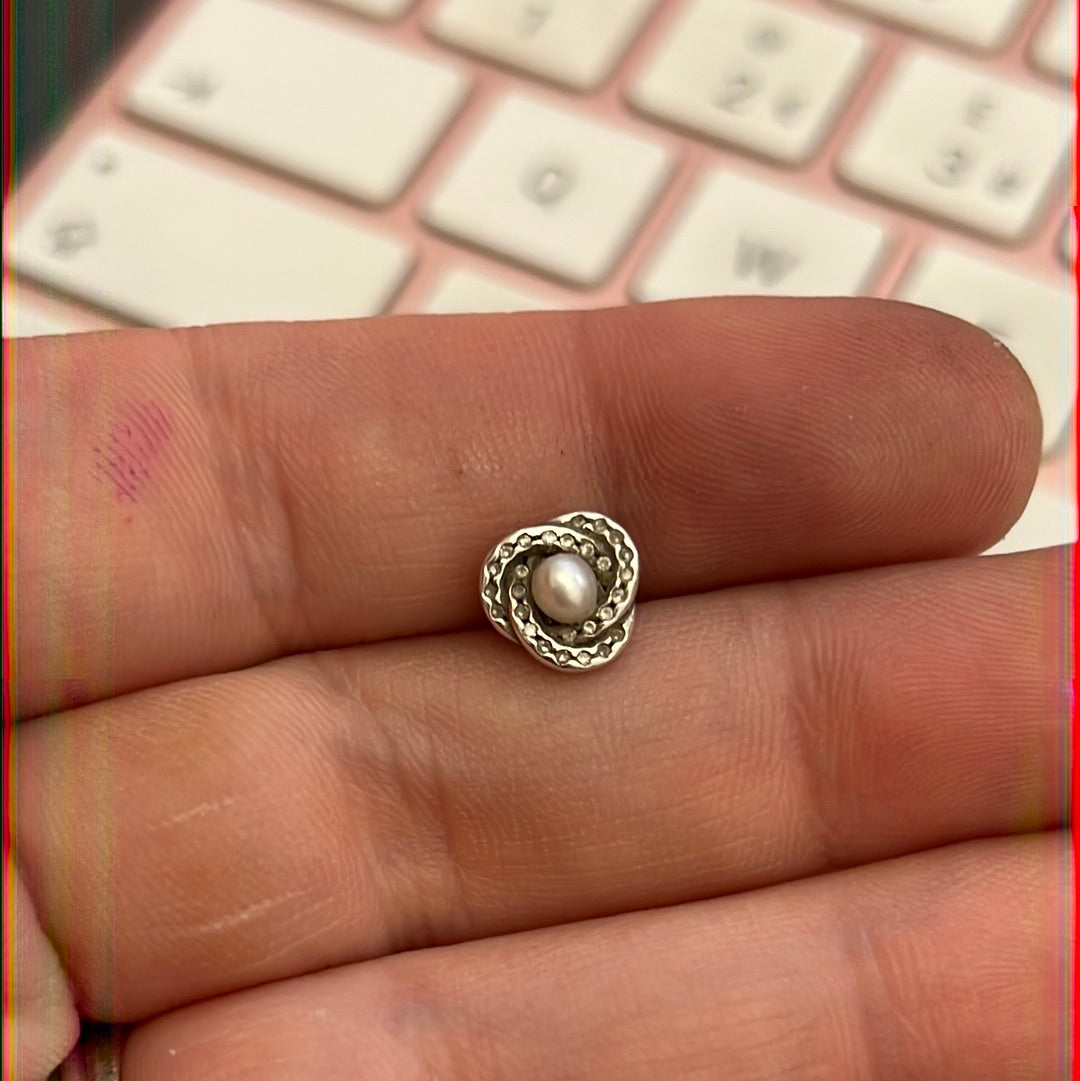 Genuine Pandora Shimmering Pave Pearl Earrings