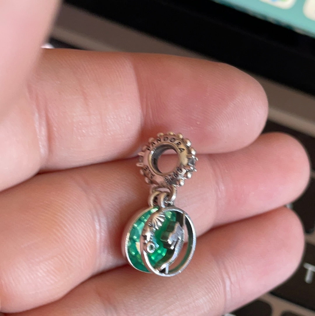 Genuine Pandora Little Mermaid Green Enamel 'Part of your world' Dangle Charm
