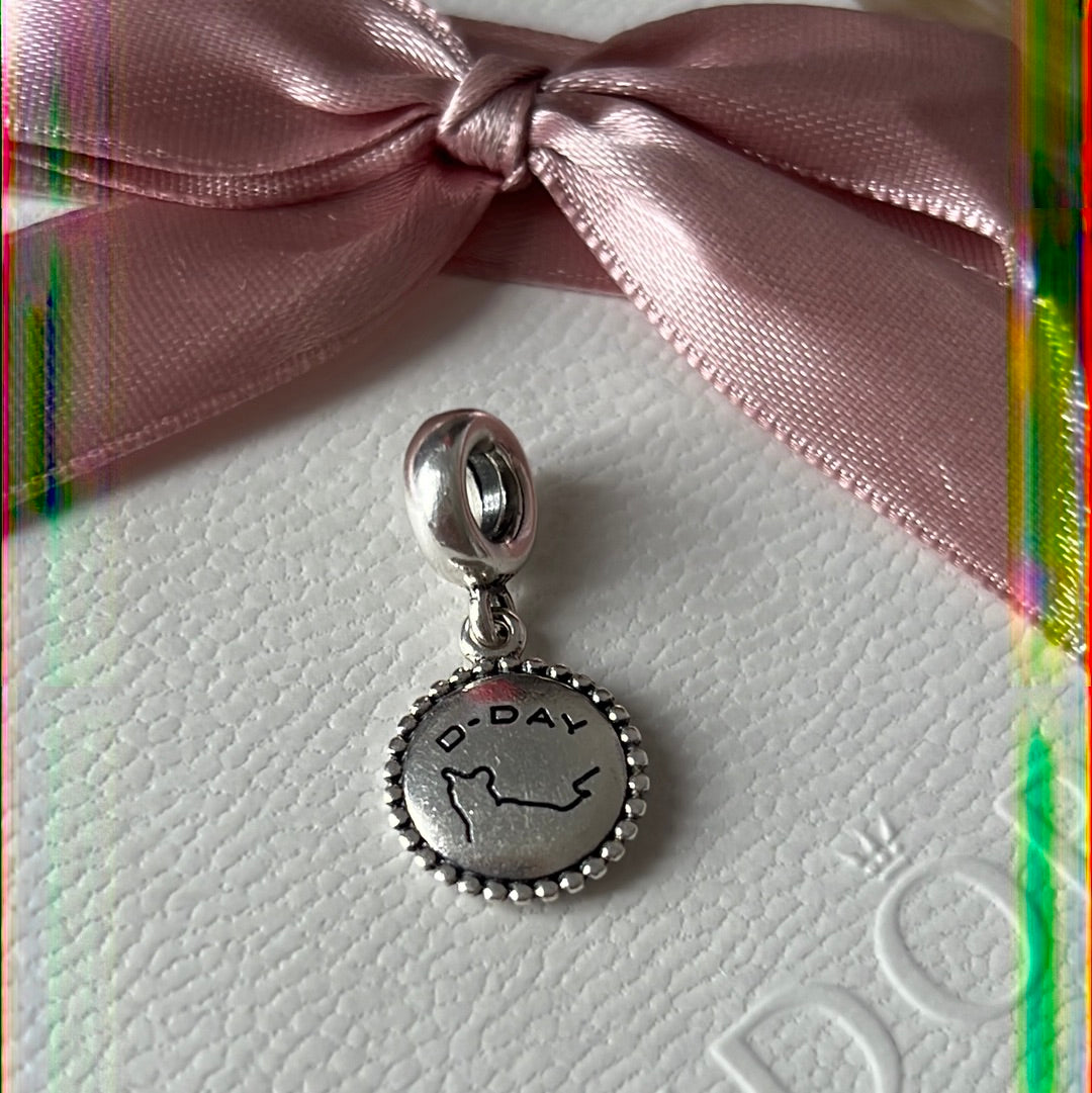 Genuine Pandora Dangle D-Day Normandy Landings Personalised Charm Map Charm
