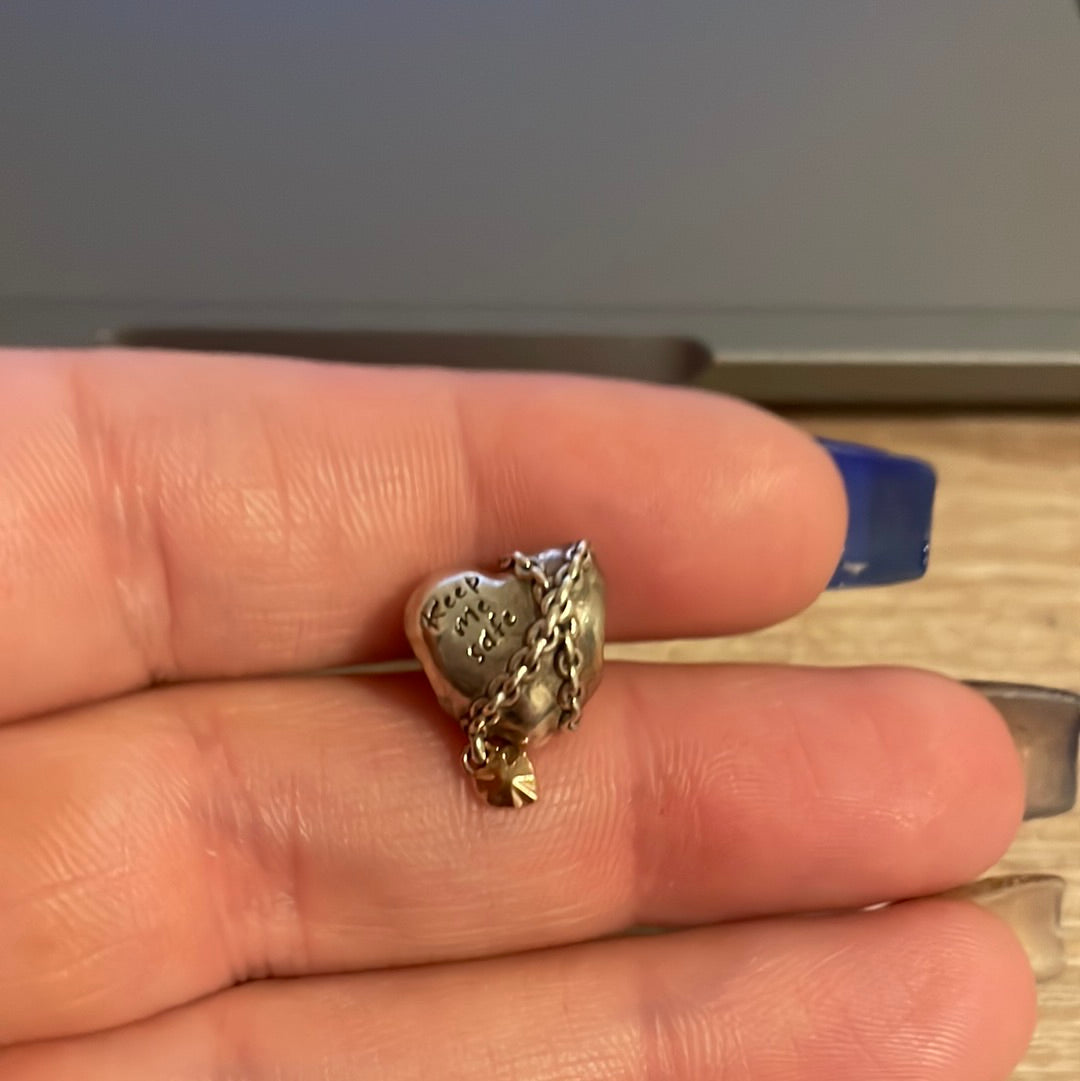 Genuine Pandora Lock and Chain Heart Keep Me Safe Charm
