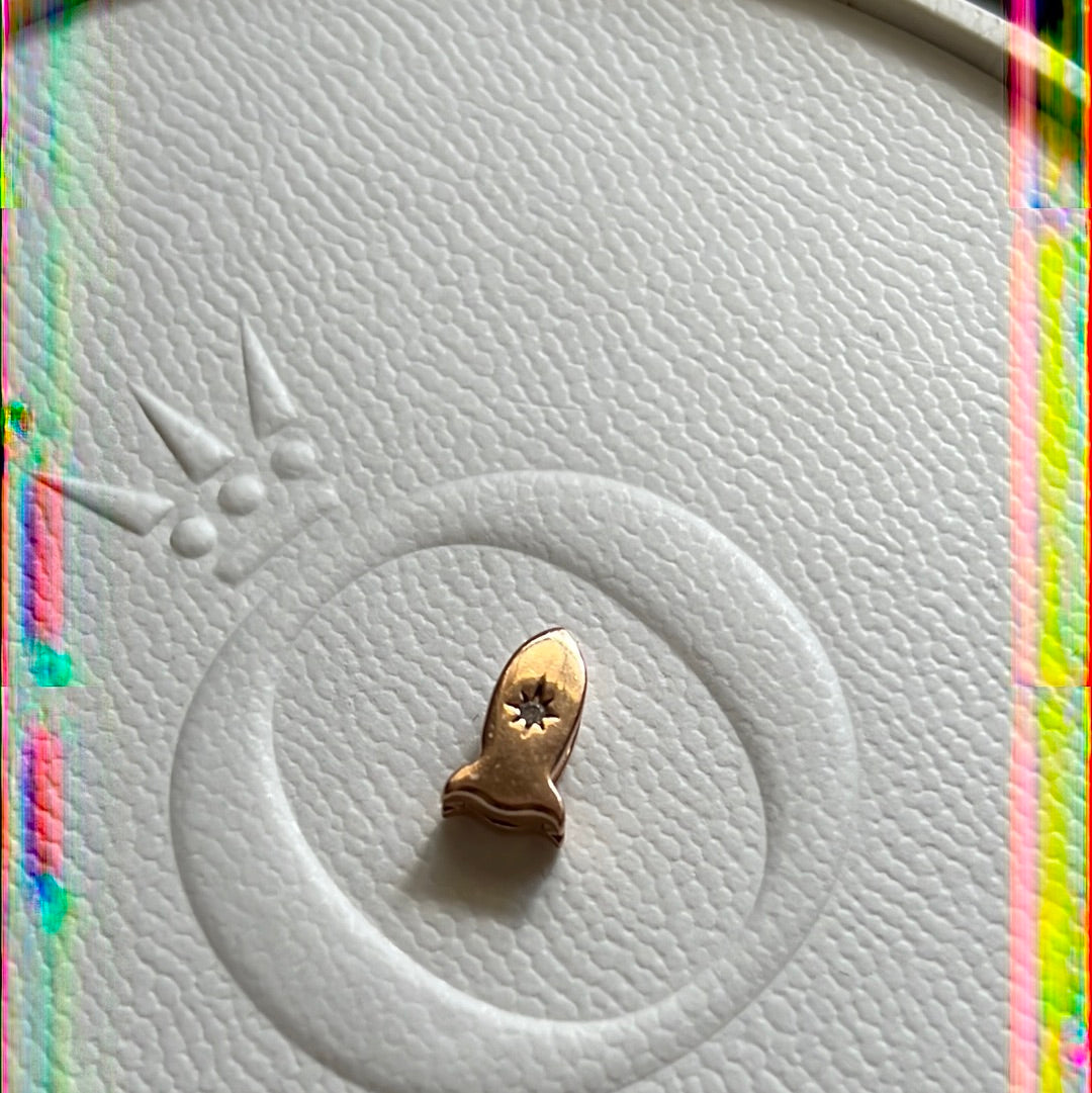 Genuine Pandora Rose Gold Reflexions Charm CZ Rocket