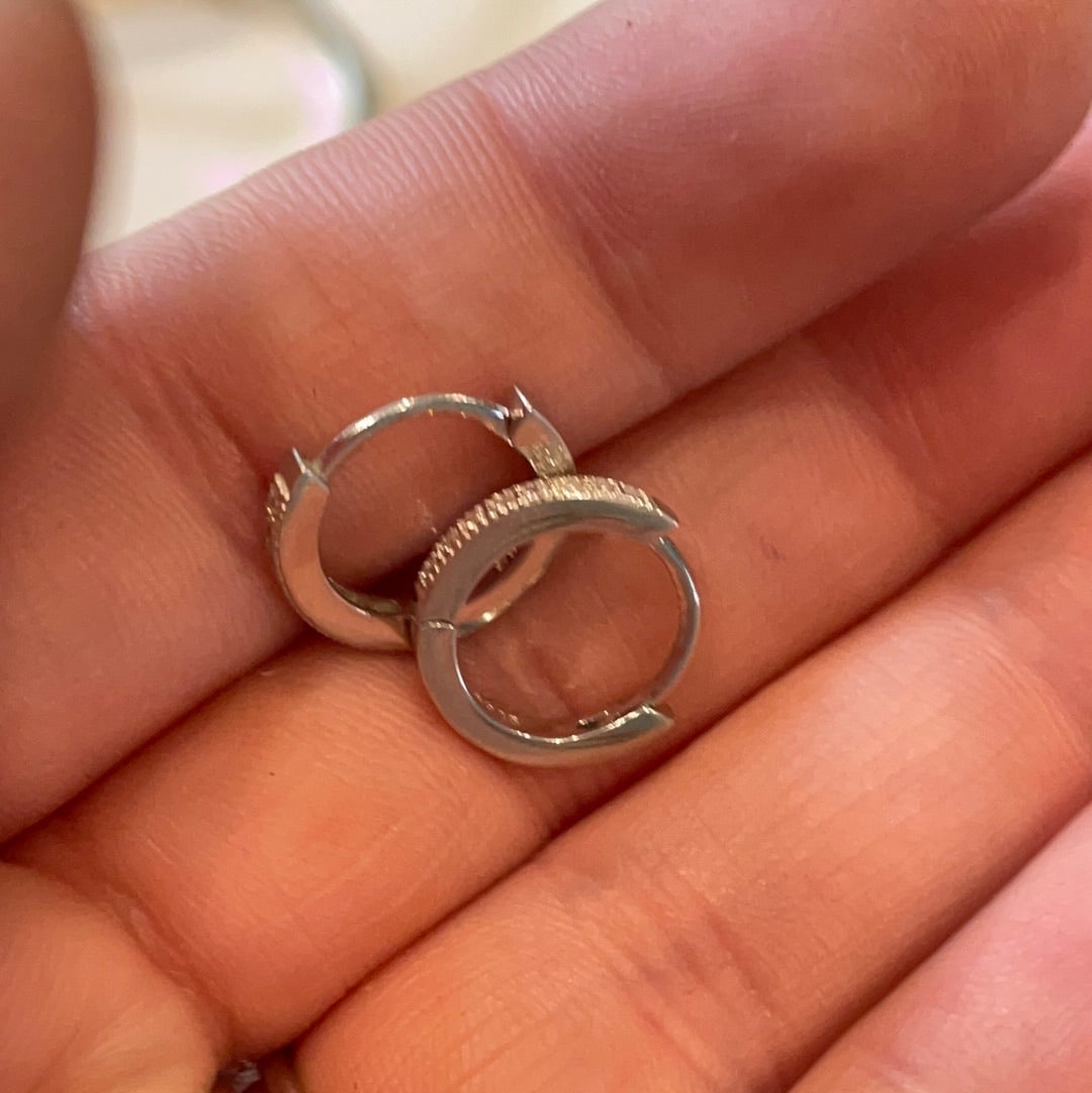 Brand New Sterling Silver CZ Small Hoops CZ Beautiful