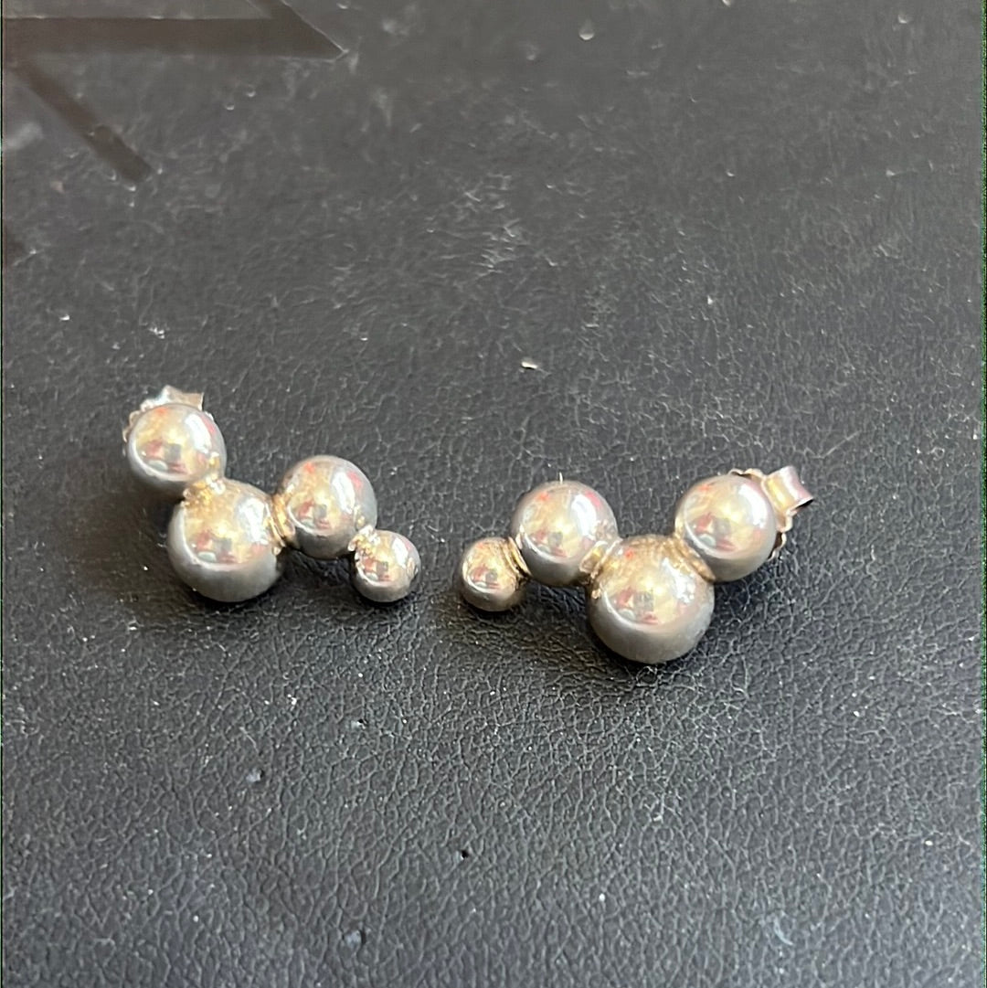 Genuine Pandora liquid Silver Flow Super Rare  Earrings
