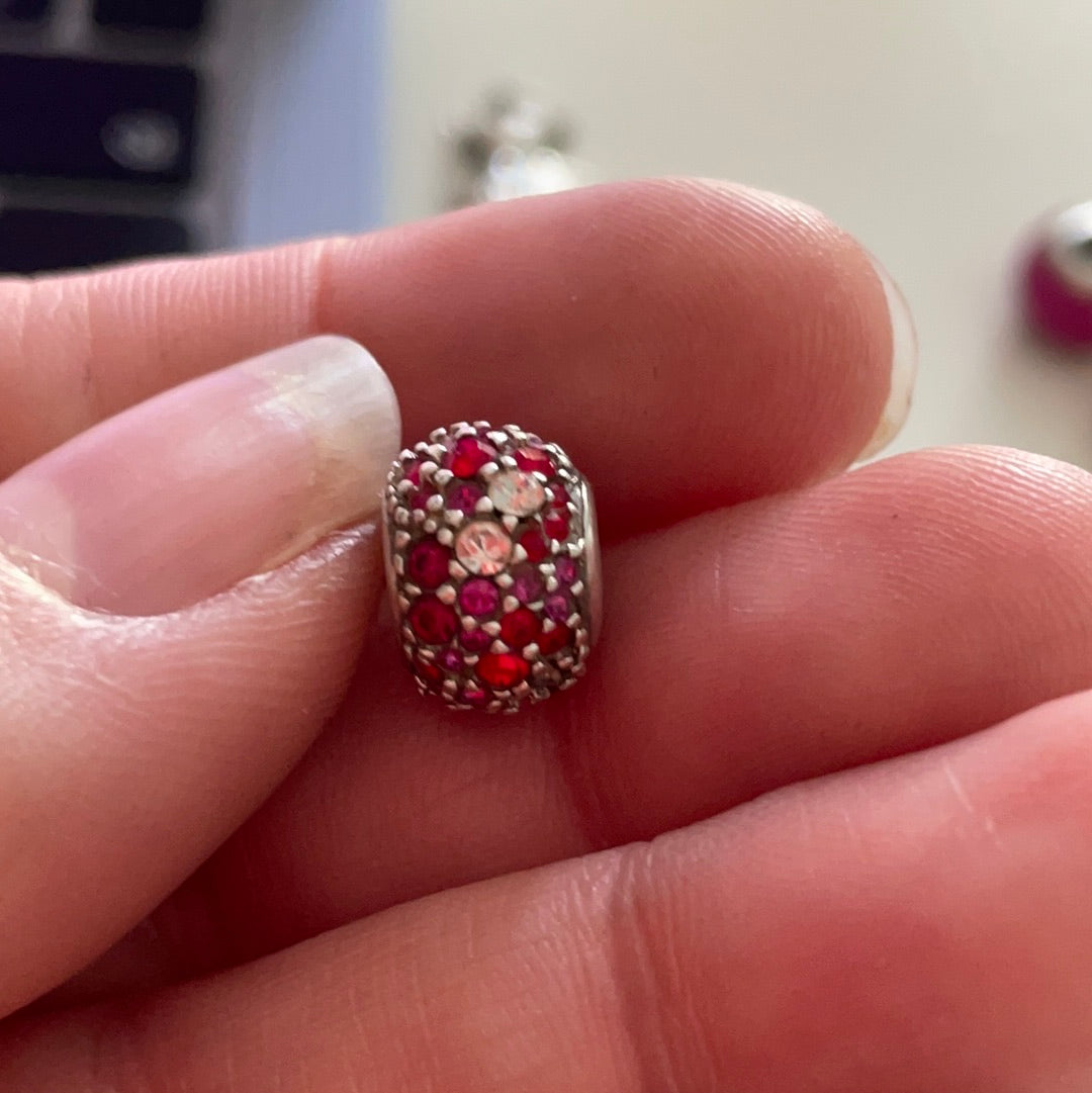 Genuine Chamilia Pink and Clear Pave Ball Charm