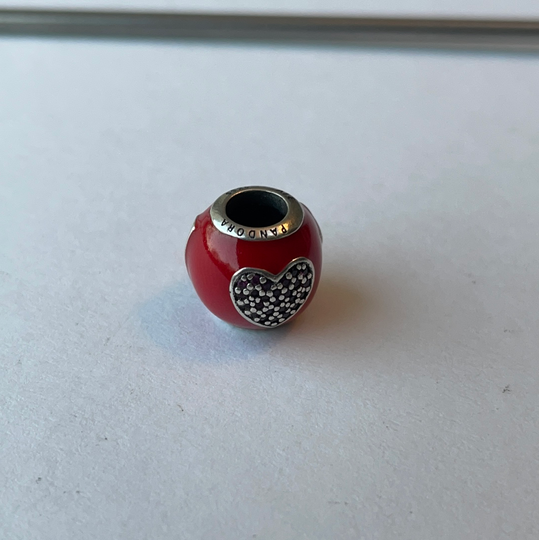 Genuine Pandora Disney Parks Enamel I Love Minnie Mouse Enamel Charm RARE