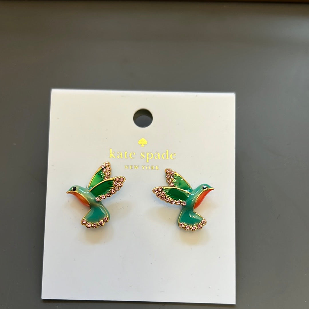 Genuine BN Kate Spade Beautiful Enamel Bird Earrings