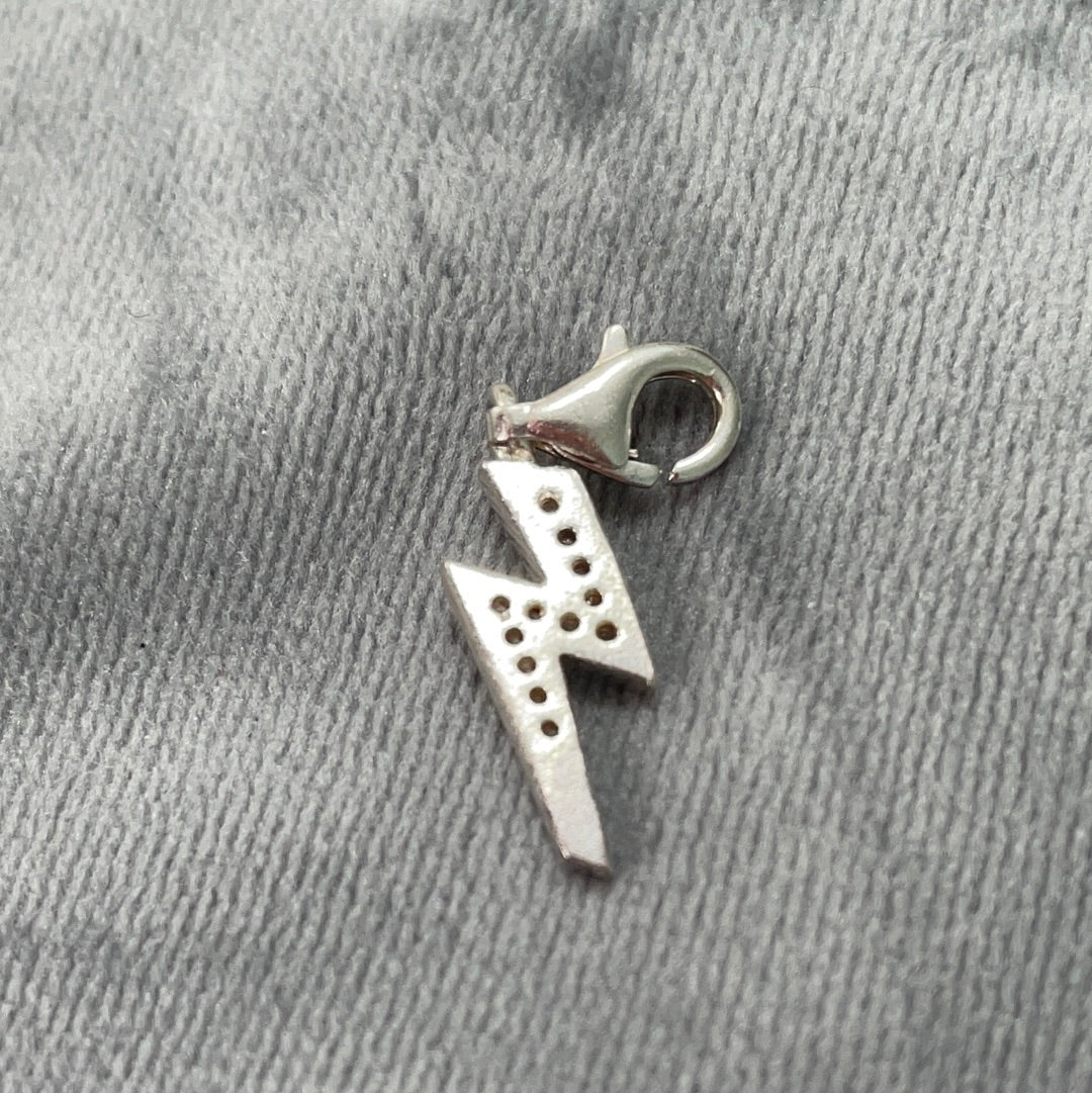 Genuine Thomas Sabo Pave Lightening Bolt Dangle Clip Charm