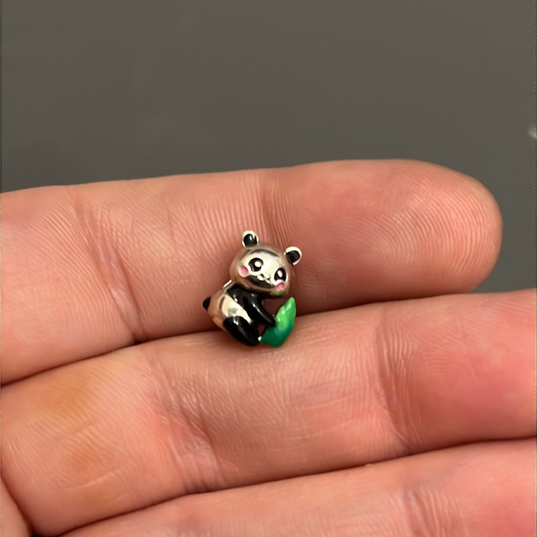 Sterling Silver Cute Enamel Panda Charm