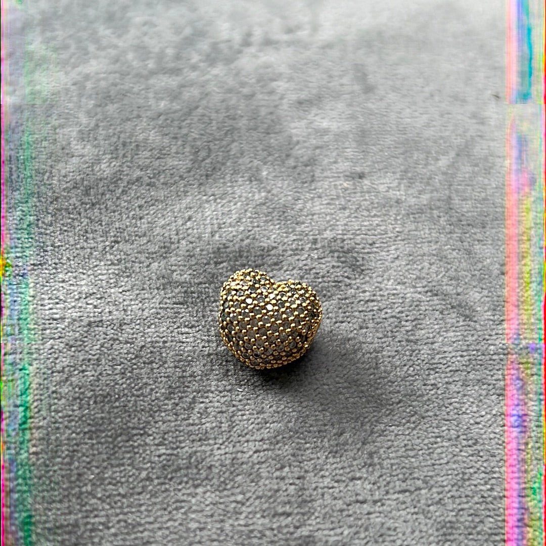 Genuine Pandora Shine Gold Pave Clear Heart Clips
