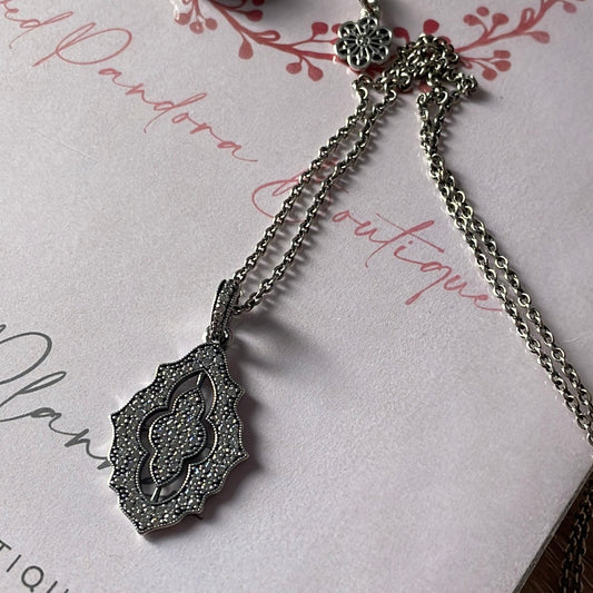 Genuine Pandora Sparkling Classic Lace Pave Pendant Charm