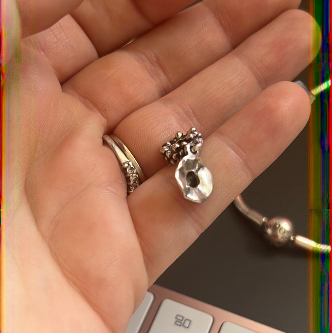 Genuine Pandora Two Tone Garden Hat with Gold Flower VERY RARE HTF