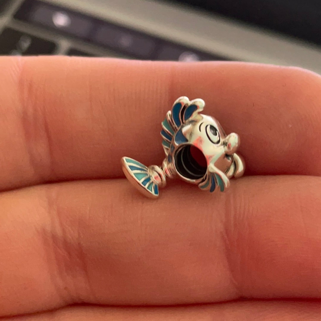 Genuine Pandora Little Mermaid Flounder Fish Enamel Charm
