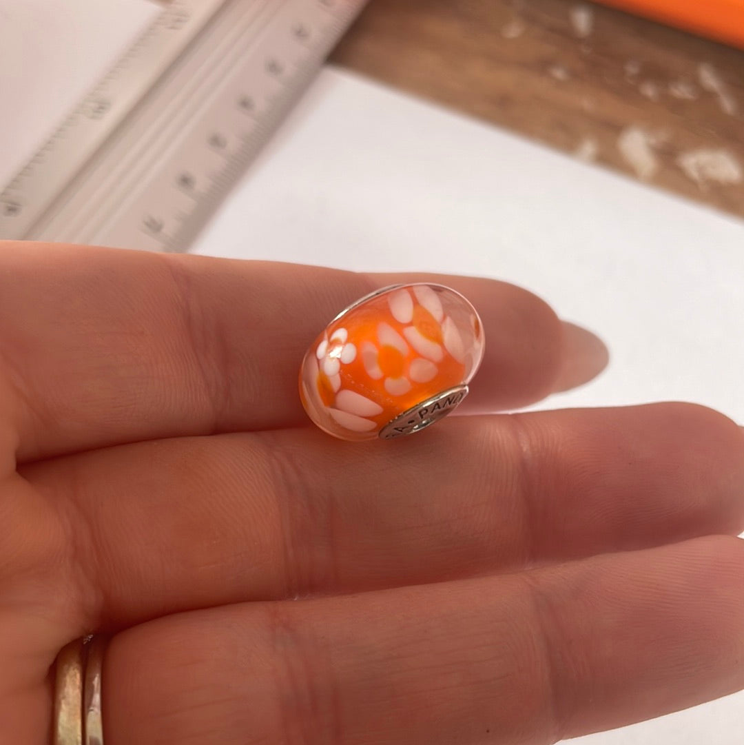 Genuine Pandora Giant XL Orange Blossom Flowers Large and Heavy and Retired