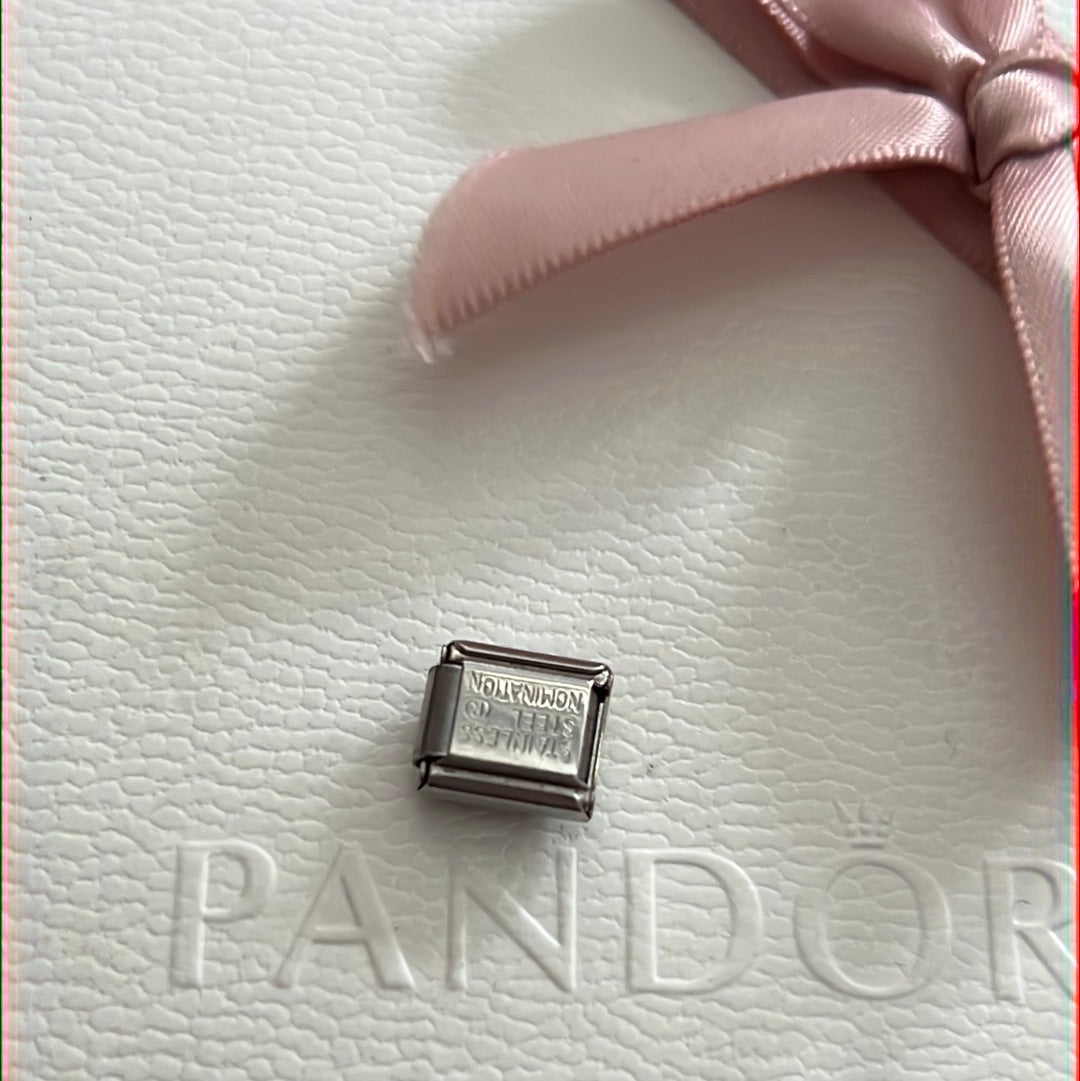 Genuine Nominations Silver Link Charm CZ Horoscope Leo