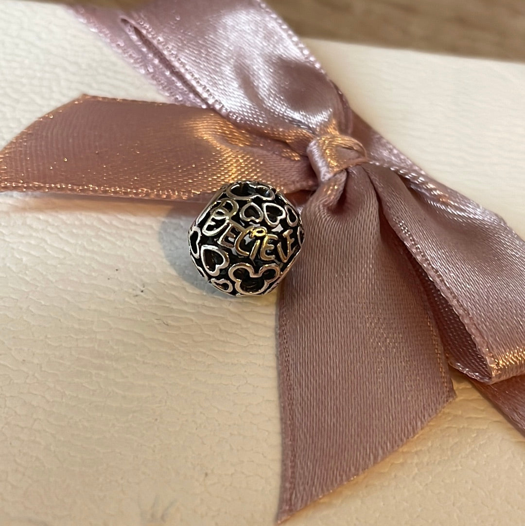 Genuine Pandora Disney Believe Two Tone American Exclusive Charm