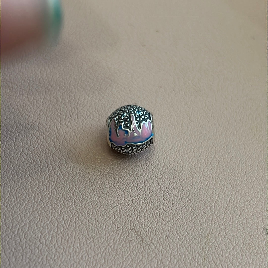 Genuine Pandora Disney Parks Exclusive Epcot Pink Enamel HTF Charm