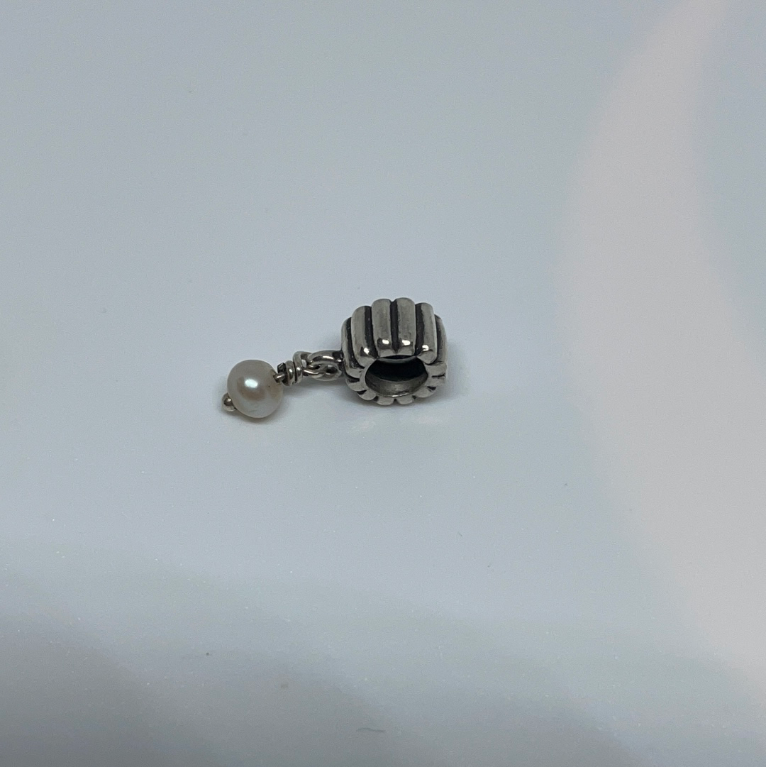 Genuine Pandora White Pearl Droplet Retired Dangle Little Charm