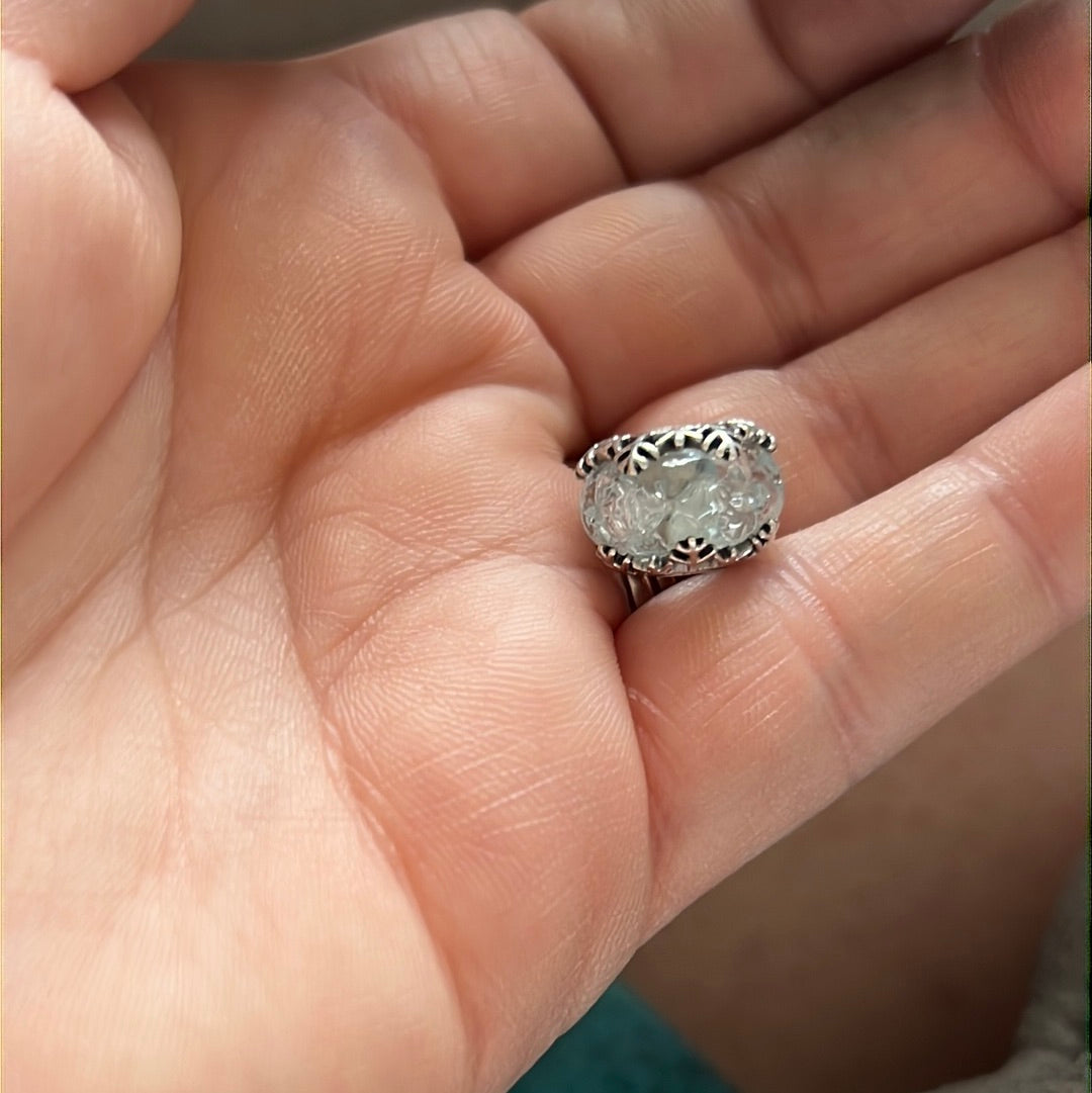 Genuine Pandora New Winter Snowflake Glass Shimmer Murano Charm
