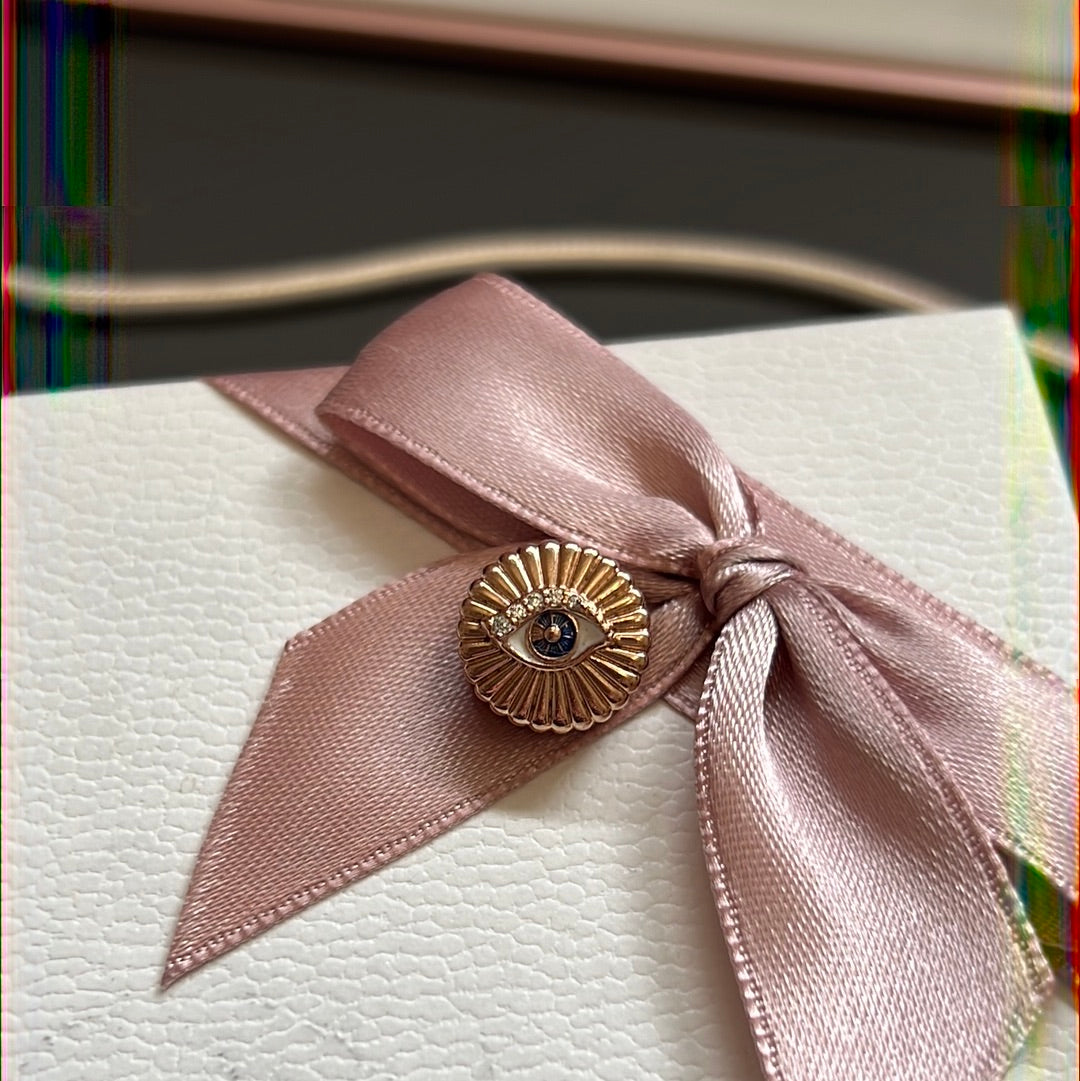 Genuine Pandora Rose Gold All Seeing Eye Protection Charm with CZ Charm