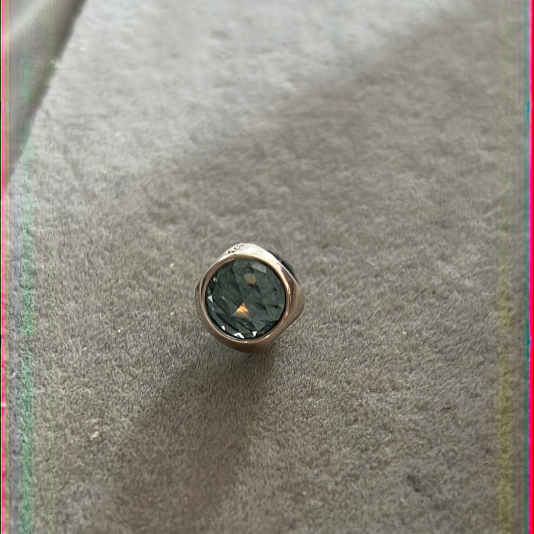 Genuine Pandora Radiant Teal Droplet Stone, Three Stone Charm