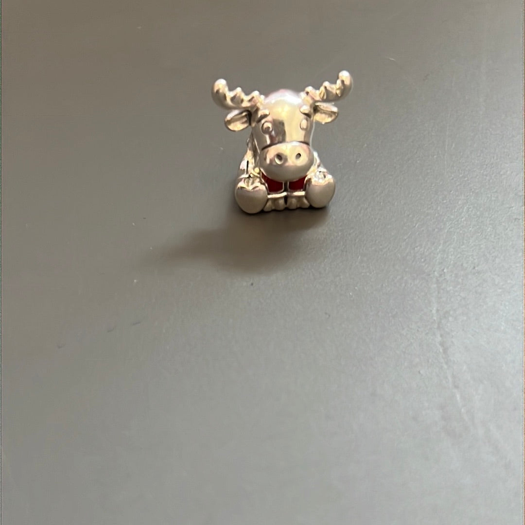Genuine Pandora Canadian Moose Christmas Red Jumper Charm