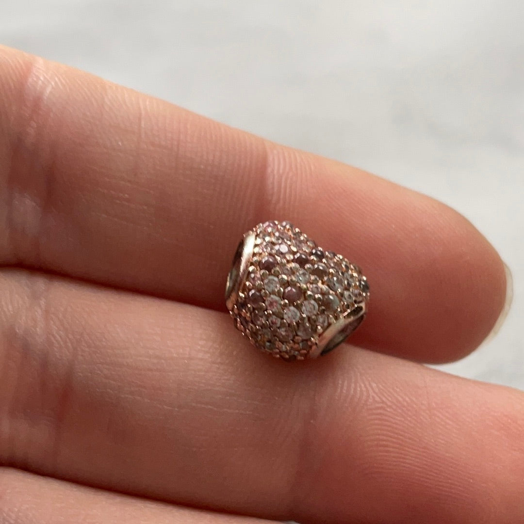 Genuine Pandora Rose Gold Pave Sparkling Gleaming Ladybird Droplet Charm