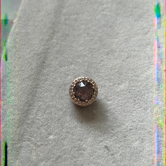 Genuine Pandora Rose Gold Pave Radiant Hearts Pink/ Clear Large Stone Charm