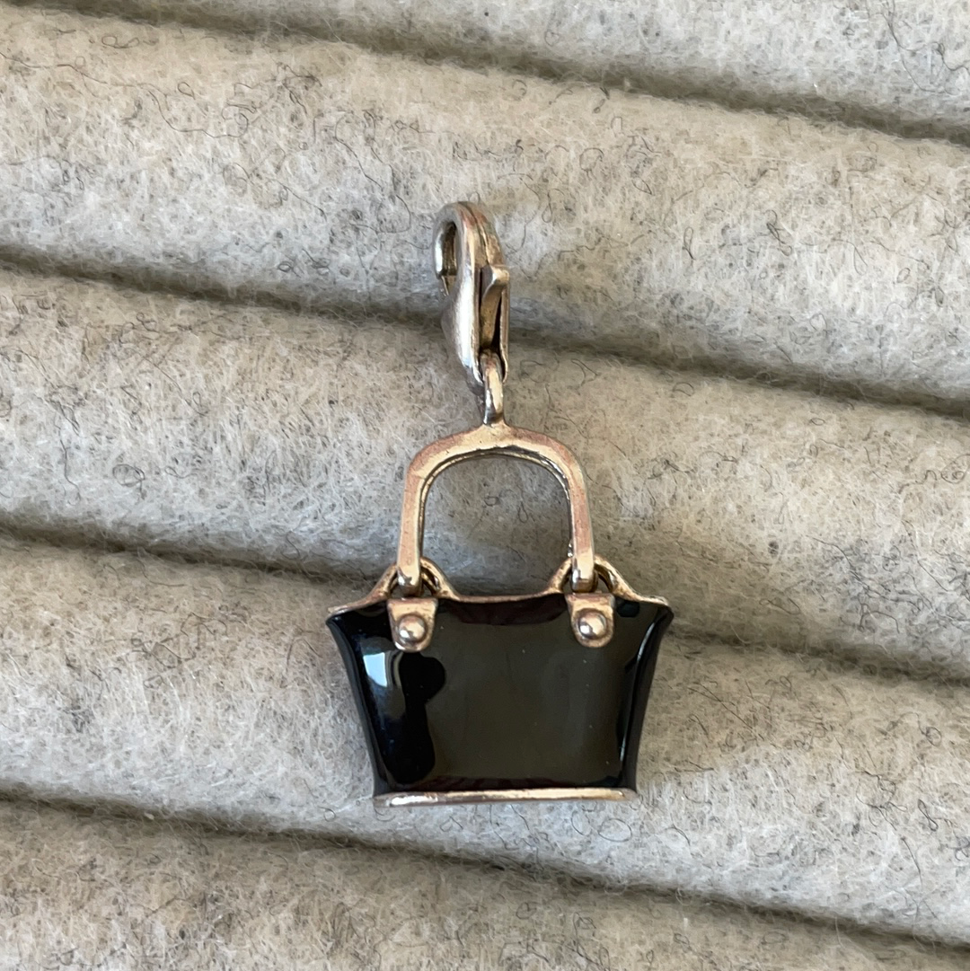 Genuine Thomas Sabo Black Enamel Handbag/ Purse Charm
