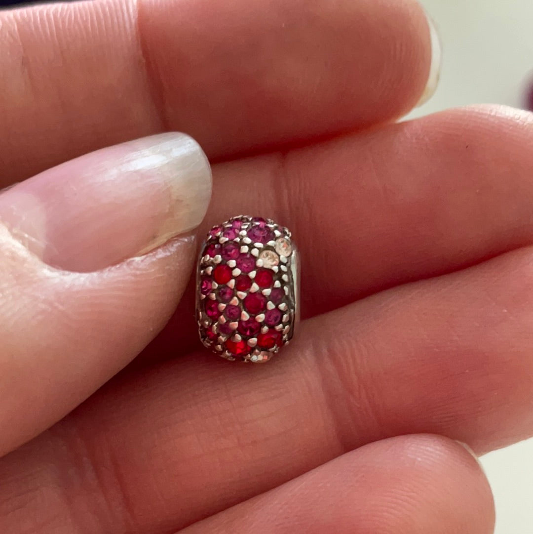 Genuine Chamilia Pink and Clear Pave Ball Charm