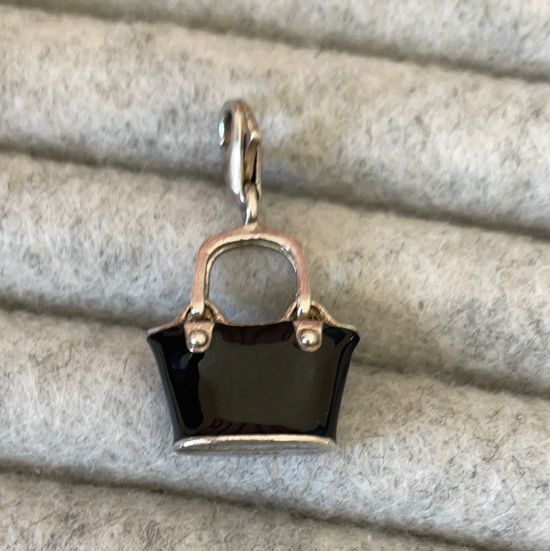 Genuine Thomas Sabo Black Enamel Handbag/ Purse Charm