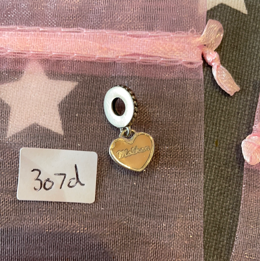 Genuine Pandora Mother Half With Pink Enamel Dangle Charm